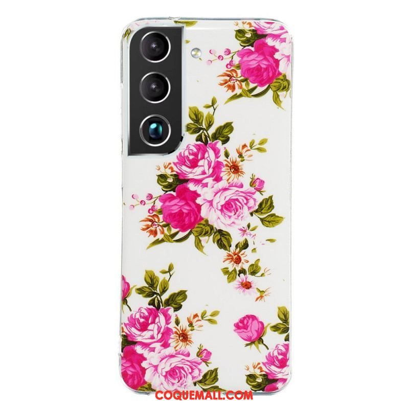 Coque Samsung Galaxy S22 5G Fleurs Liberty Fluorescente