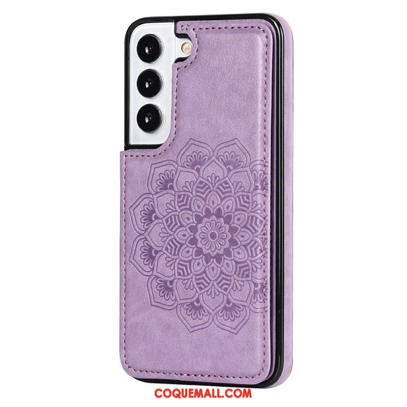 Coque Samsung Galaxy S22 5G Porte-Cartes Impression Mandala