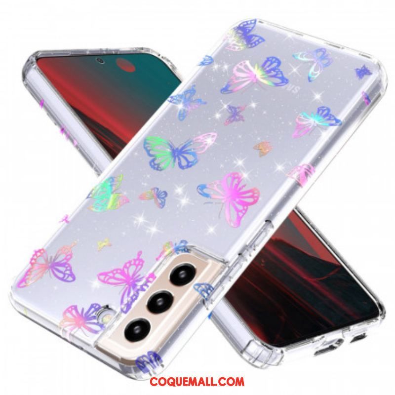 Coque Samsung Galaxy S22 5G Silicone Flexible Papillons
