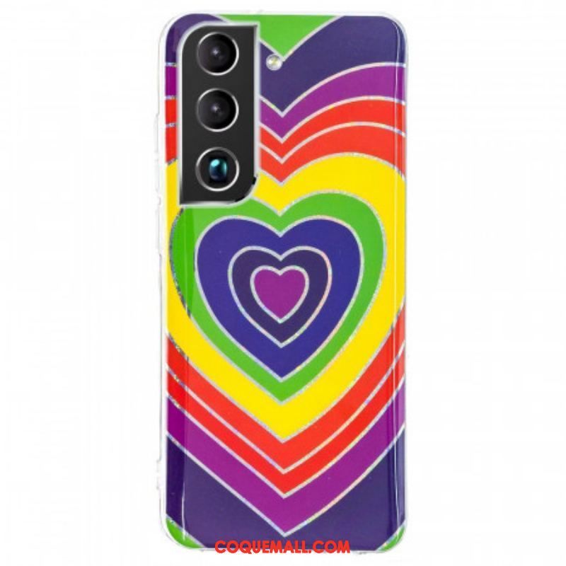 Coque Samsung Galaxy S22 Plus 5G Coeur Psychédélique