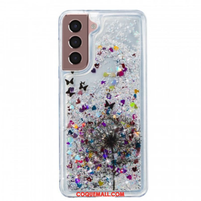 Coque Samsung Galaxy S22 Plus 5G Pissenlits Paillettes