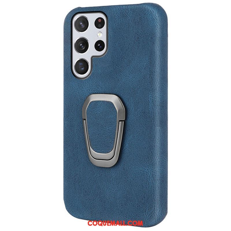 Coque Samsung Galaxy S22 Ultra 5G Effet Cuir Anneau-Support New Colors