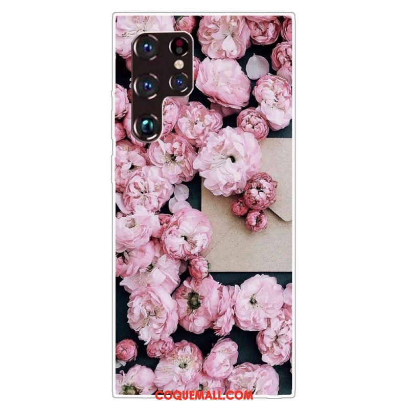 Coque Samsung Galaxy S22 Ultra 5G Fleurs Roses