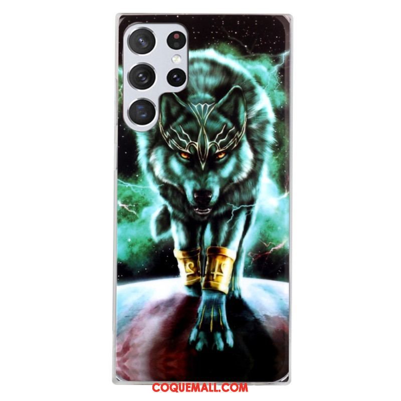 Coque Samsung Galaxy S22 Ultra 5G Loup Fluorescente