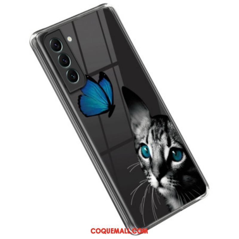 Coque Samsung Galaxy S23 5G Chat et Papillon