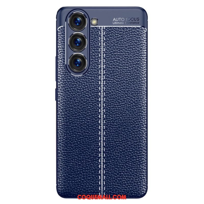 Coque Samsung Galaxy S23 5G Effet Cuir Litchi Double Line