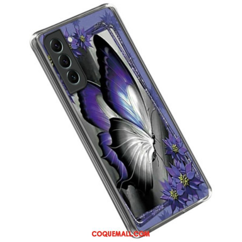 Coque Samsung Galaxy S23 5G Papillon Violet