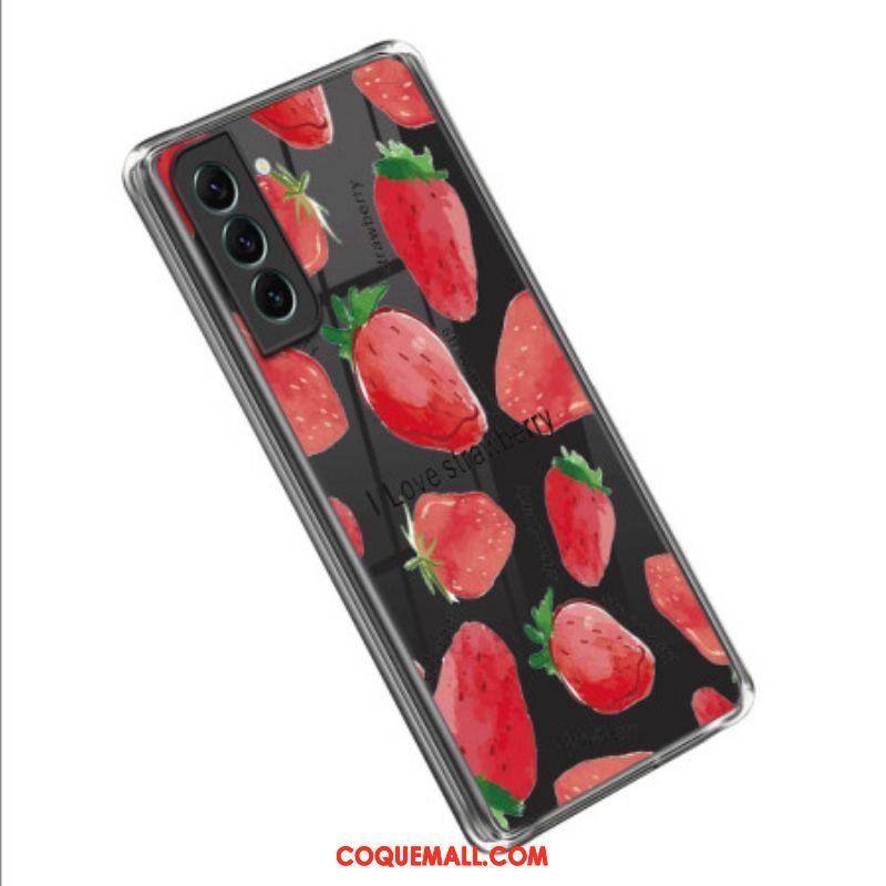 Coque Samsung Galaxy S23 5G Transparente Fraises