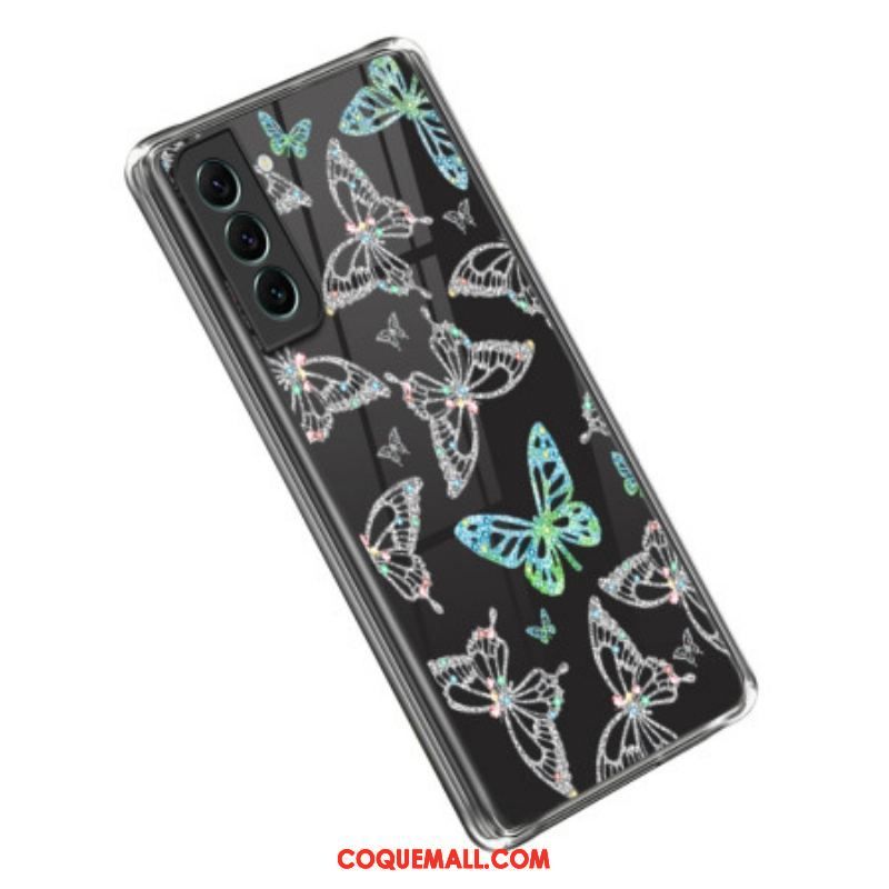 Coque Samsung Galaxy S23 5G Transparente Papillons