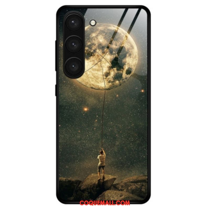 Coque Samsung Galaxy S23 Plus 5G Verre Trempé l'Homme à la Lune