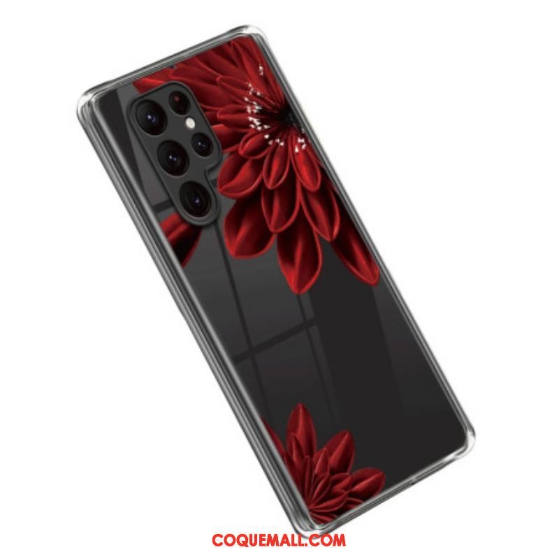 Coque Samsung Galaxy S23 Ultra 5G Fleurs Rouges