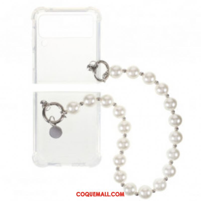 Coque Samsung Galaxy Z Flip 3 5G Silicone Bracelet Perles