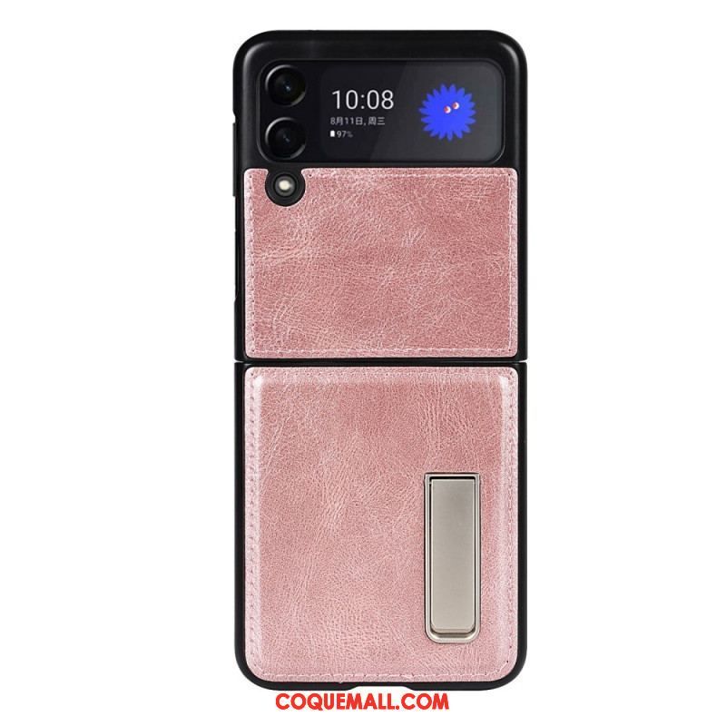 Coque Samsung Galaxy Z Flip 3 5G Style Cuir Support