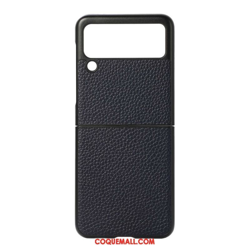 Coque Samsung Galaxy Z Flip 3 5G Véritable Cuir Litchi Color