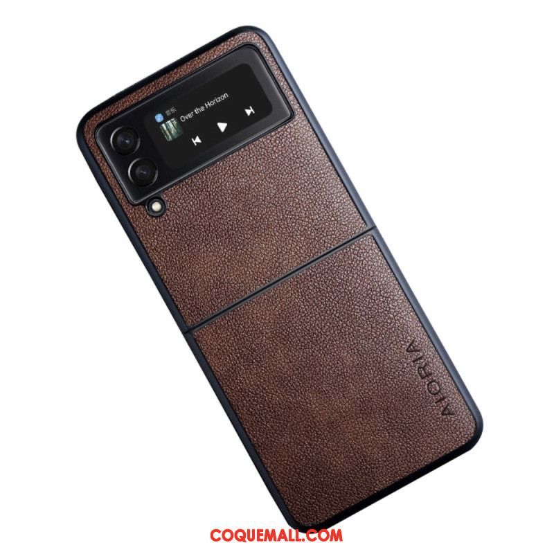 Coque Samsung Galaxy Z Flip 4 5G Effet Cuir AIORIA