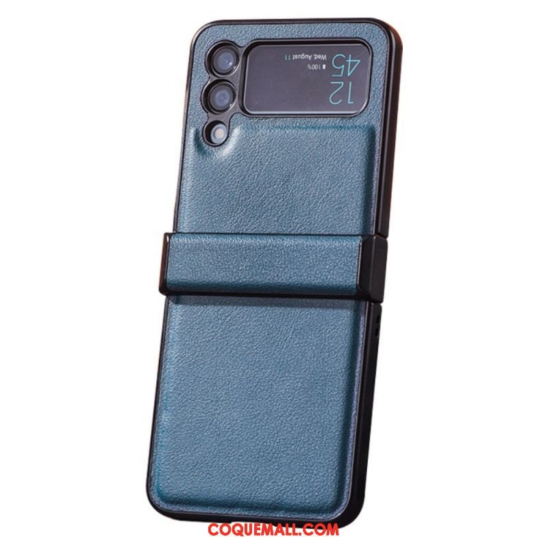 Coque Samsung Galaxy Z Flip 4 5G Effet Cuir avec Charnière