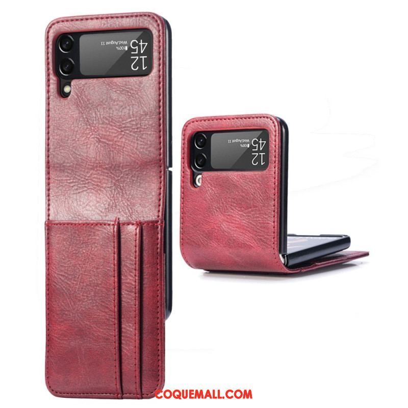 Coque Samsung Galaxy Z Flip 4 Style Cuir Porte-Cartes