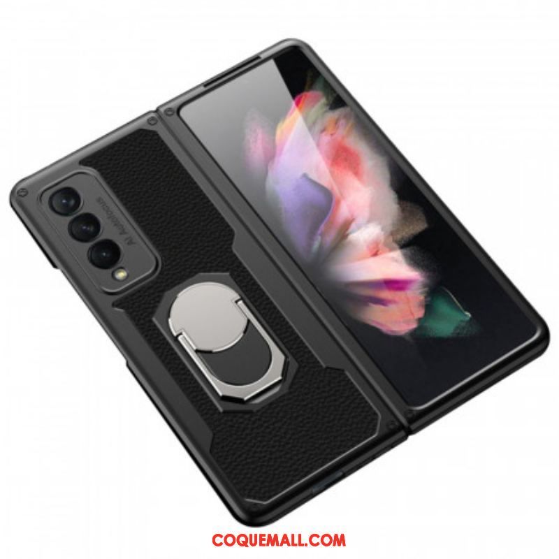 Coque Samsung Galaxy Z Fold 3 5G Cuir Litchi Anneau-Support GKK