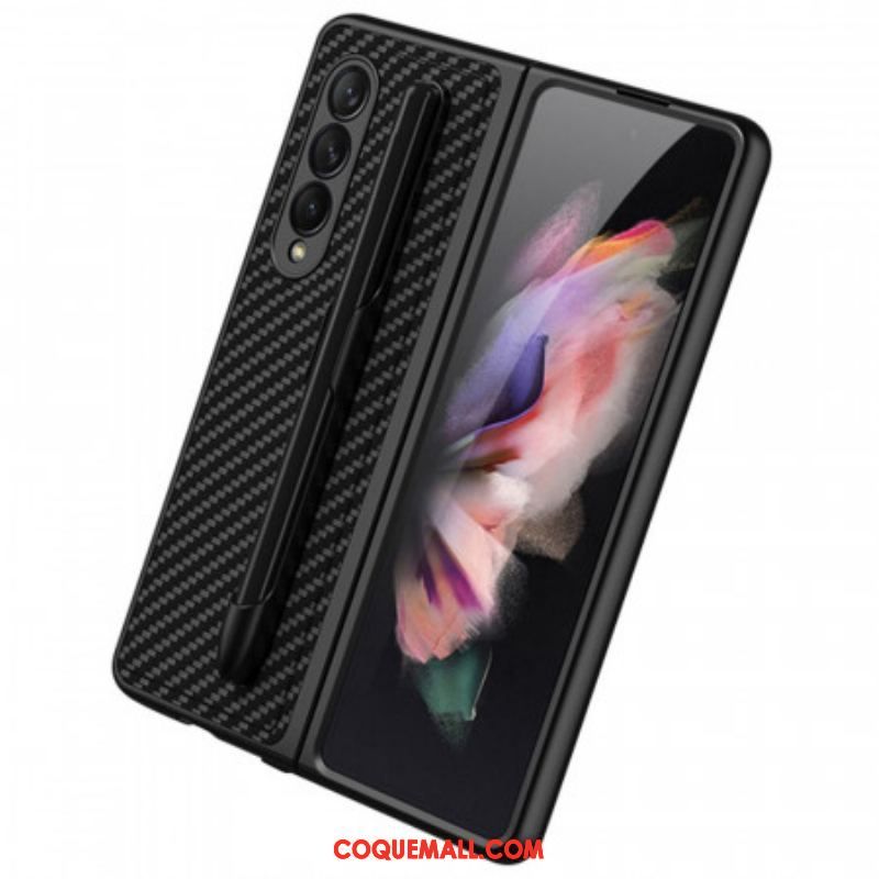 Coque Samsung Galaxy Z Fold 3 5G Fibre Carbone Porte-Stylet GKK