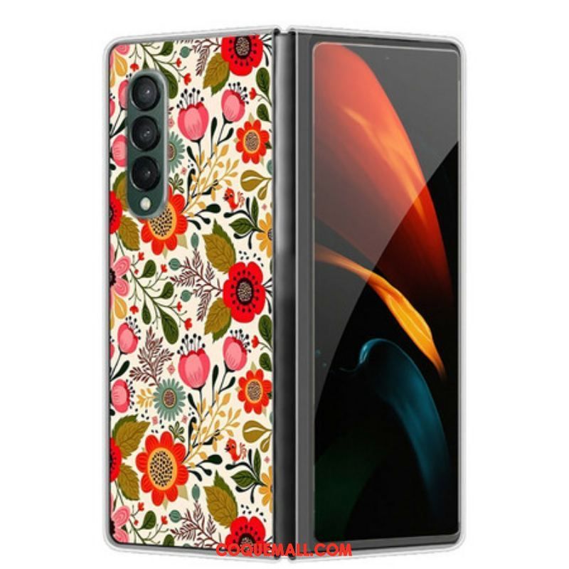 Coque Samsung Galaxy Z Fold 3 5G Tapisserie Fleurie