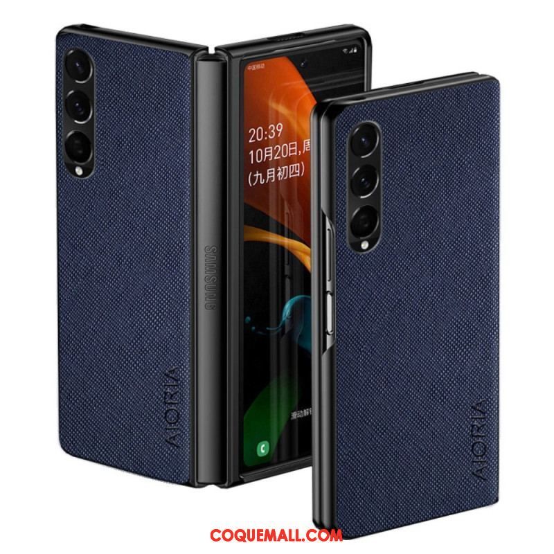 Coque Samsung Galaxy Z Fold 4 AIORIA Simili Cuir Texture Tissée