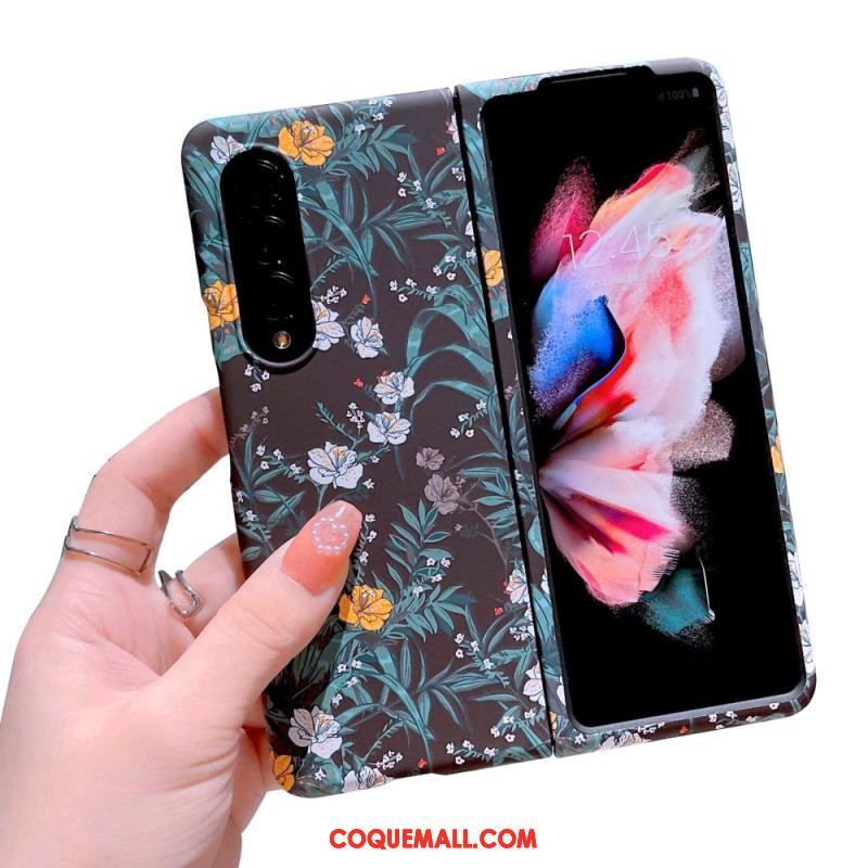 Coque Samsung Galaxy Z Fold 4 Fleurs Papier Peint