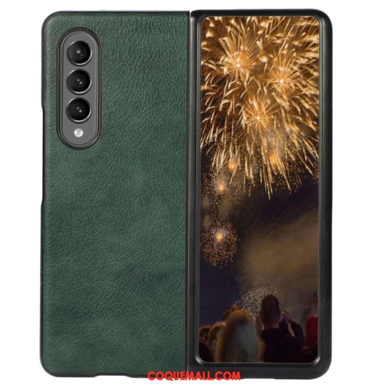 Coque Samsung Galaxy Z Fold 4 Simili Cuir Classique