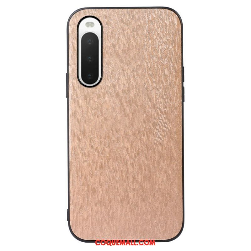 Coque Sony Xperia 10 IV Simili Cuir Texture Bois