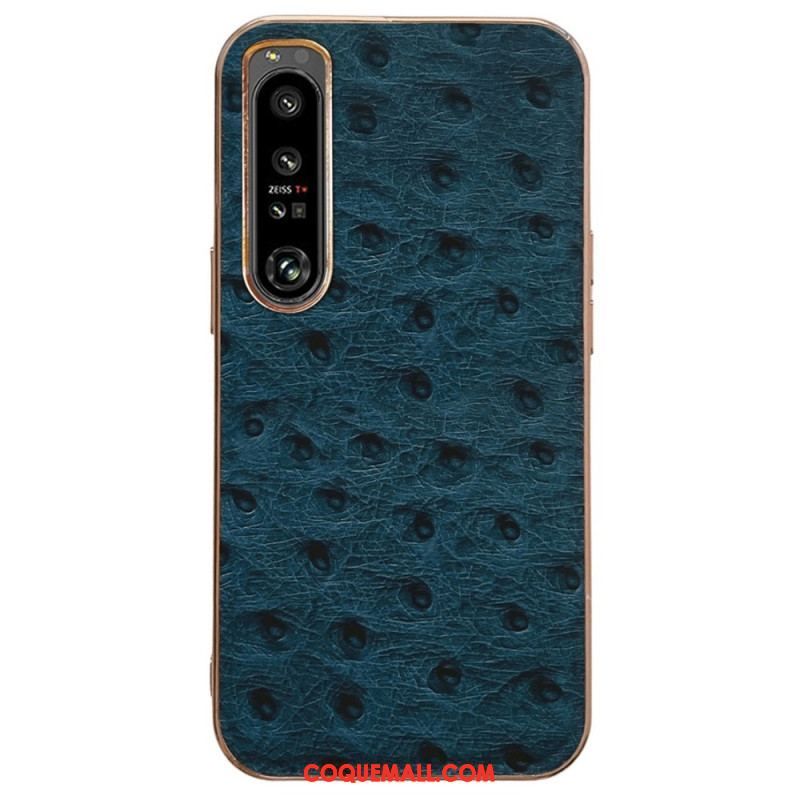 Coque Sony Xperia 5 IV Véritable Cuir Style Autruche