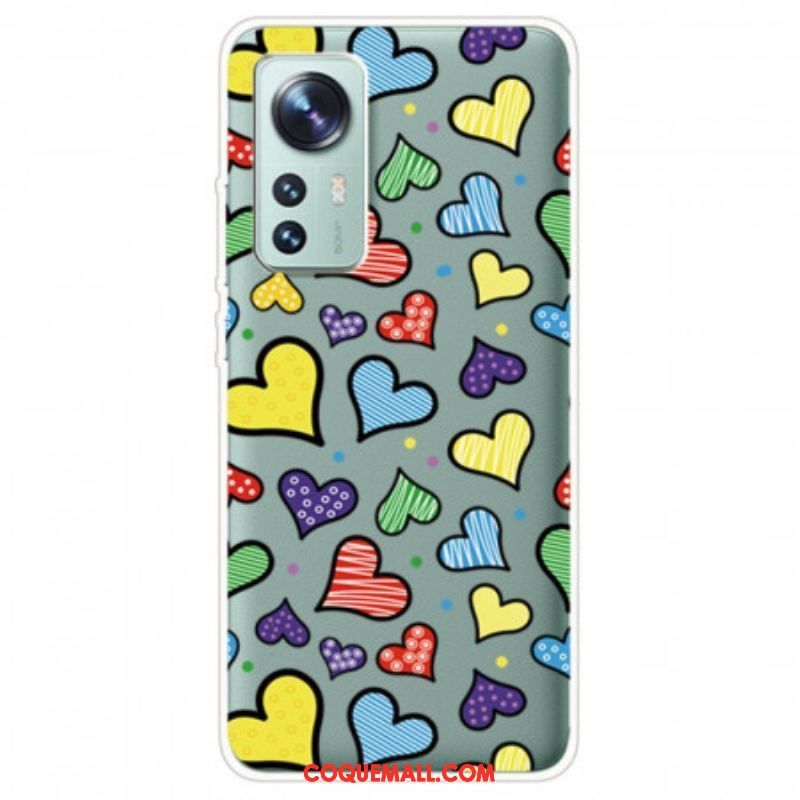 Coque  Xiaomi 12 / 12X  Coeurs Multicolores