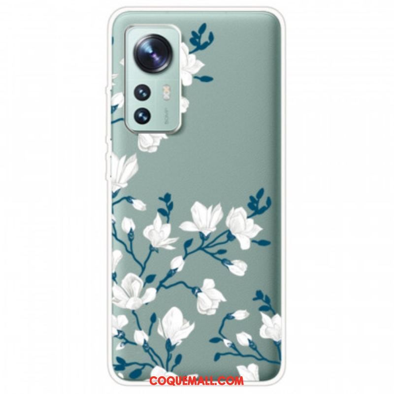 Coque  Xiaomi 12 / 12X  Fleurs Blanches