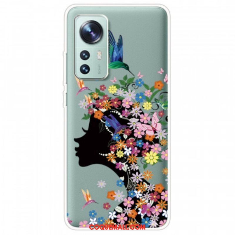 Coque  Xiaomi 12 / 12X  Jolie Tête Fleurie