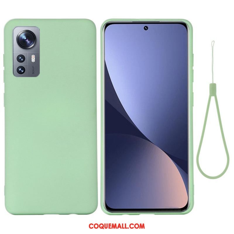 Coque  Xiaomi 12 / 12X  Silicone Liquide Avec Lanière