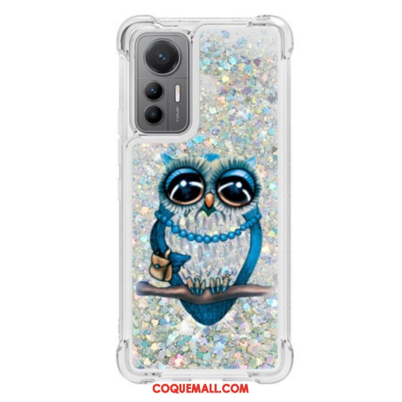 Coque Xiaomi 12 Lite Paillettes Miss Hibou