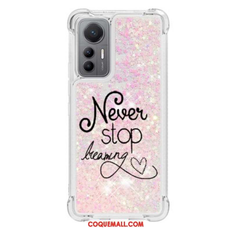 Coque Xiaomi 12 Lite Paillettes Never Stop Dreaming