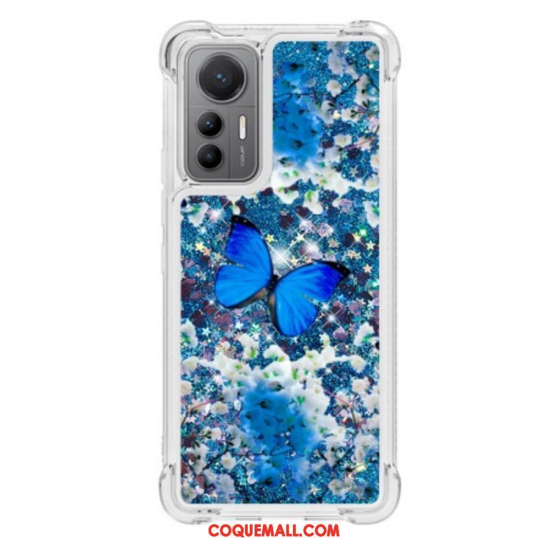 Coque Xiaomi 12 Lite Paillettes Papillons