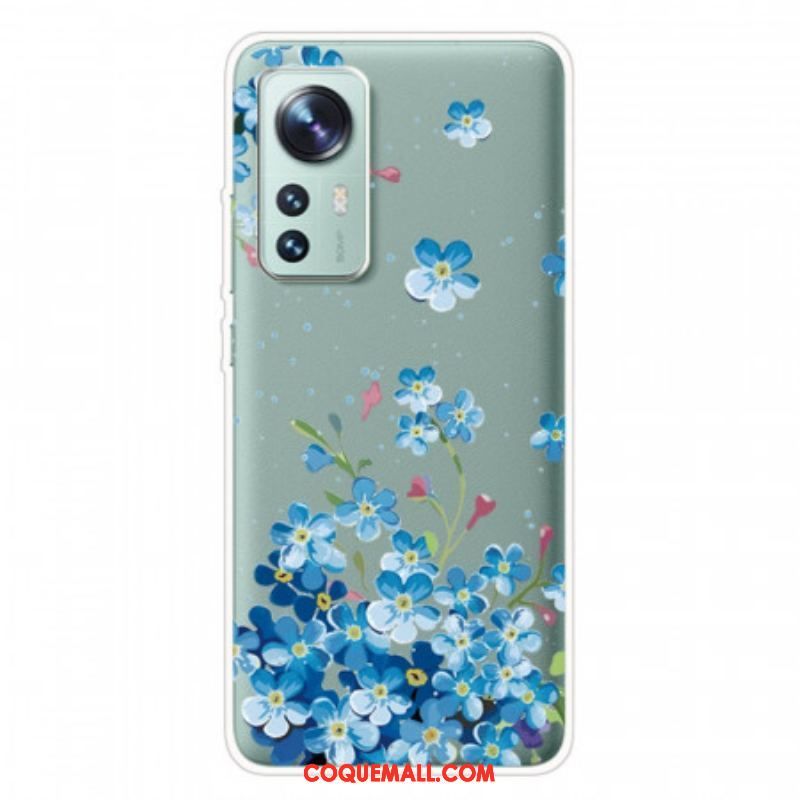 Coque Xiaomi 12 Pro Fleurs Bleus