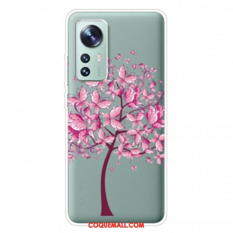 Coque Xiaomi 12 Pro Silicone Arbre Rose