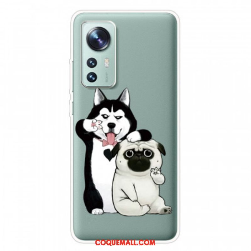 Coque Xiaomi 12 Pro Silicone Drôles de Chiens