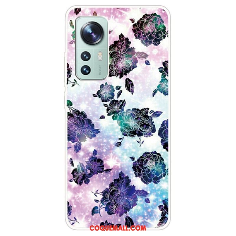 Coque Xiaomi 12 Pro Silicone Déclinaison Florale