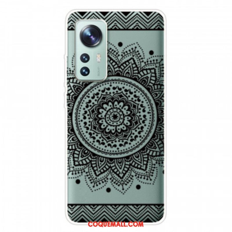 Coque Xiaomi 12 Pro Silicone Mandala Noir