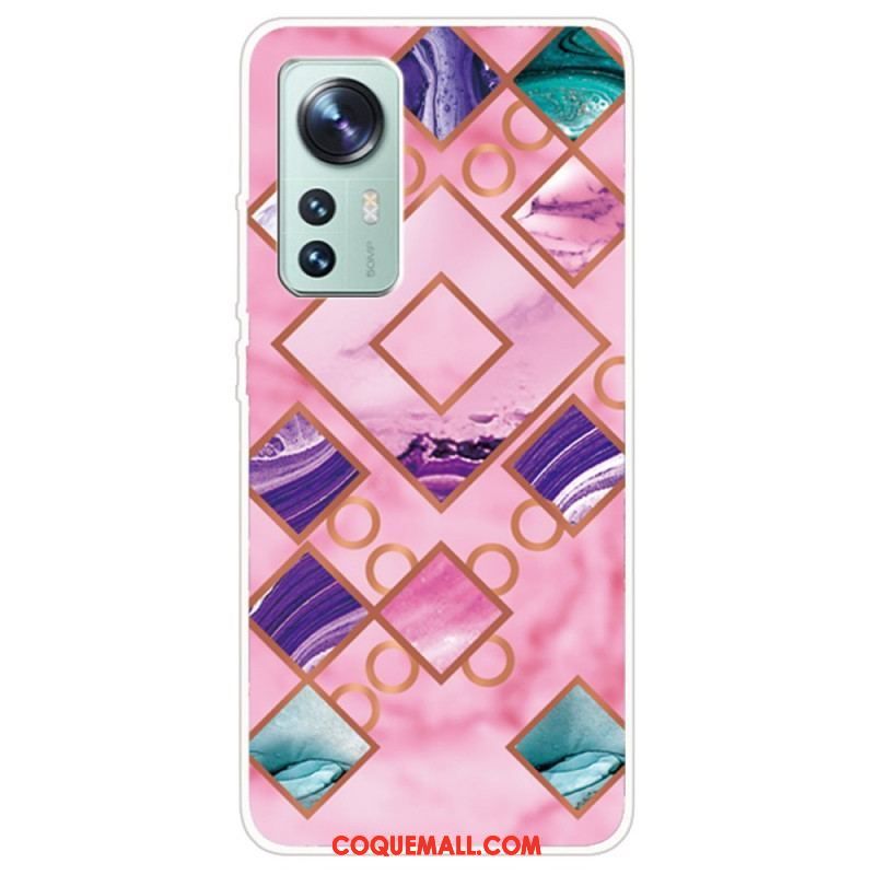 Coque Xiaomi 12 Pro Silicone Marbre Coloré