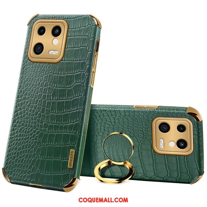 Coque Xiaomi 13 Effet Crocodile avec Anneau