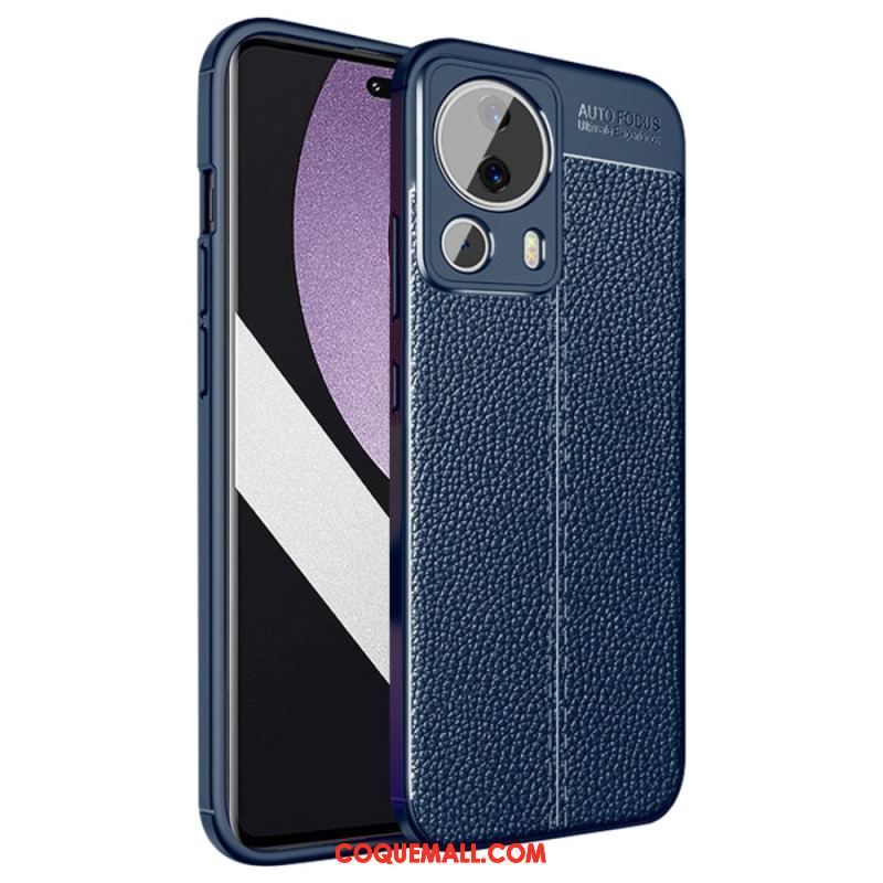 Coque Xiaomi 13 Lite Effet Cuir Litchi Double Line