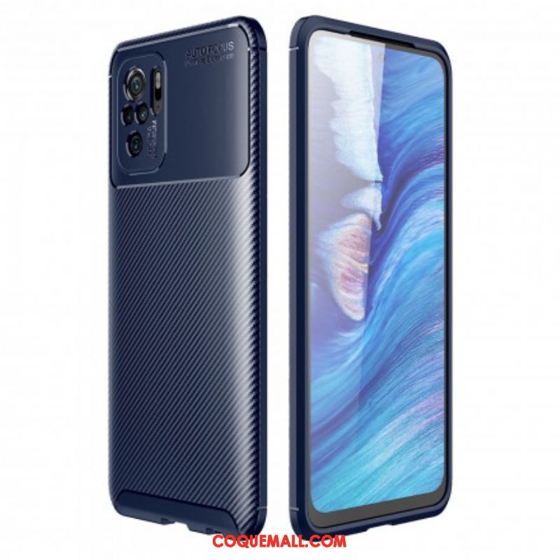 Coque Xiaomi Redmi Note 10/10S/Poco M5s Flexible Texture Fibre Carbone