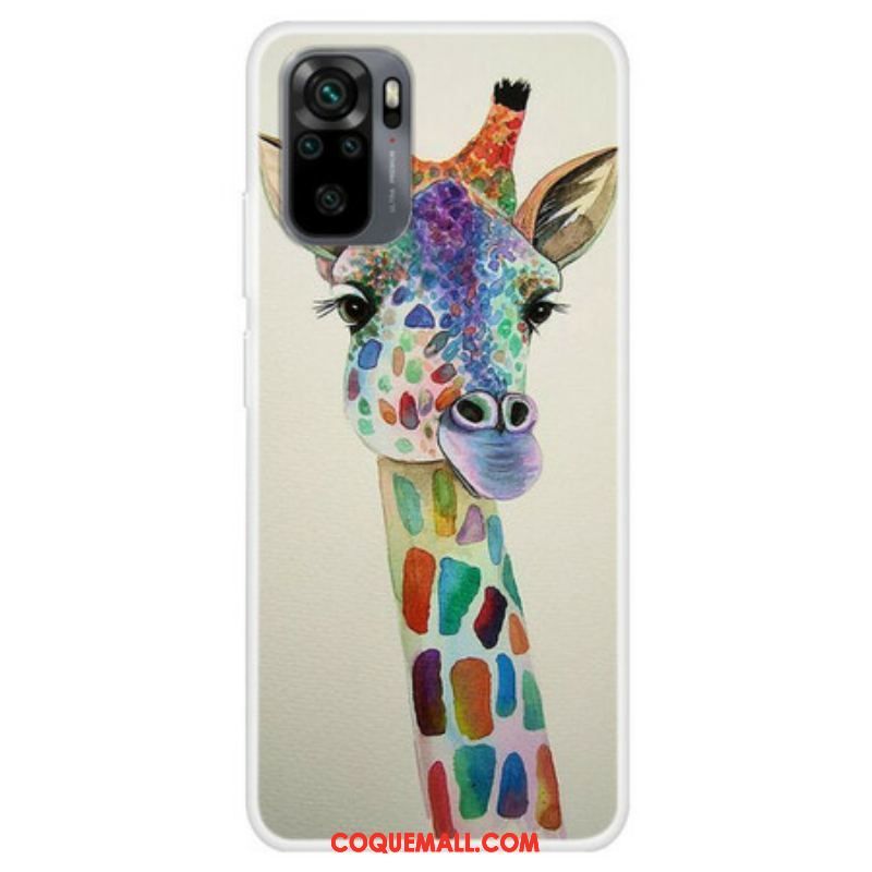 Coque Xiaomi Redmi Note 10/10S/Poco M5s Girafe Colorée