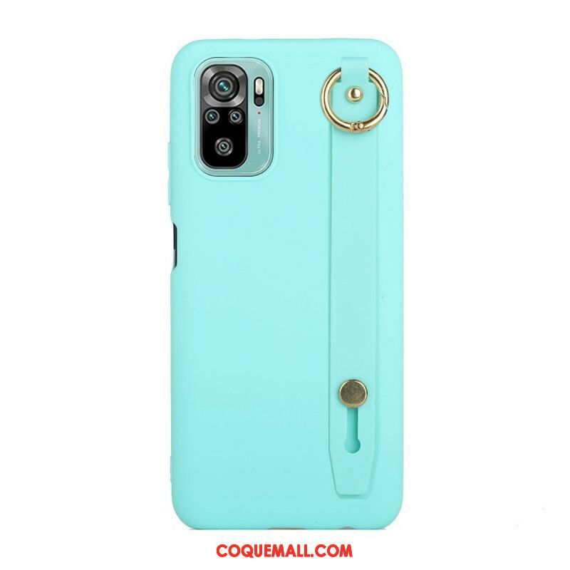 Coque Xiaomi Redmi Note 10/10S/Poco M5s Silicone avec Sangle Support