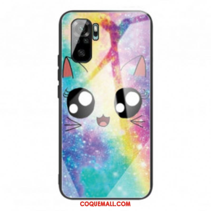 Coque Xiaomi Redmi Note 10/10S/Poco M5s Verre Trempé Chat