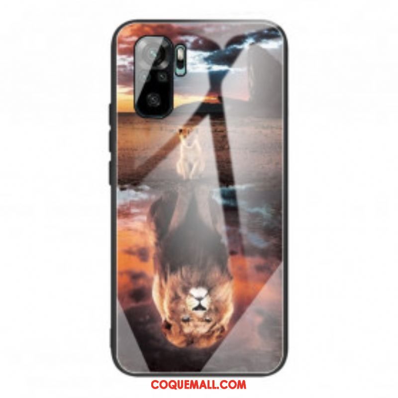 Coque Xiaomi Redmi Note 10/10S/Poco M5s Verre Trempé Rêve de Lionceau