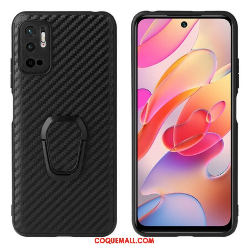 Coque Xiaomi Redmi Note 10 5G / Poco M3 Pro 5G Fibre Carbone Anneau-Support